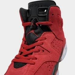 Nike Big Kids' Air Jordan Retro 6 Basketball Shoes Varsity Red/Varsity Red/Black - 384665 600 -Nike Women Shop 384665 600 P3