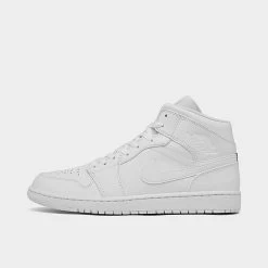 Nike Air Jordan Retro 1 Mid Casual Shoes White/White/White - 554724 136