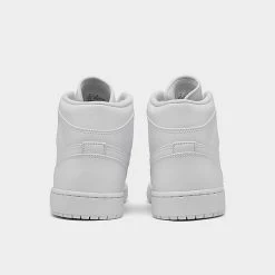 Nike Air Jordan Retro 1 Mid Casual Shoes White/White/White - 554724 136 -Nike Women Shop 554724 136 P4