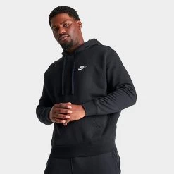 Nike Sportswear Club Fleece Embroidered Hoodie Black/Black/White - BV2654 010