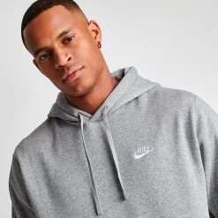 Nike Sportswear Club Fleece Embroidered Hoodie Dark Grey Heather/Matte Silver/White - BV2654 063 -Nike Women Shop BV2654 063 M5