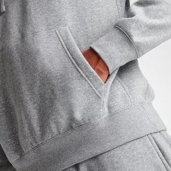 Nike Sportswear Club Fleece Embroidered Hoodie Dark Grey Heather/Matte Silver/White - BV2654 063 -Nike Women Shop BV2654 063 M6