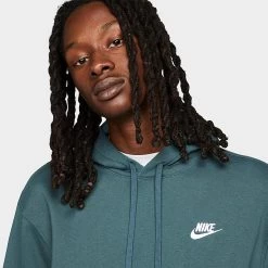 Nike Sportswear Club Fleece Embroidered Hoodie Faded Spruce/Faded Spruce/White - BV2654 309 -Nike Women Shop BV2654 309 M4