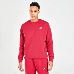 Nike Sportswear Club Fleece Crewneck Sweatshirt Pomegranate/White - BV2662 690