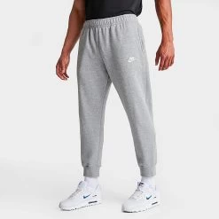 Nike Sportswear Club Fleece Cuffed Jogger Pants Dark Grey Heather/Matte Silver/White - BV2671 063