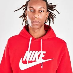 Nike Sportswear Club Fleece Hoodie University Red/White/White - BV2973 657 -Nike Women Shop BV2973 657 M5