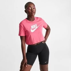 Women's Nike Sportswear Essential Cropped T-Shirt Sea Coral - BV6175 894 -Nike Women Shop BV6175 894 M4