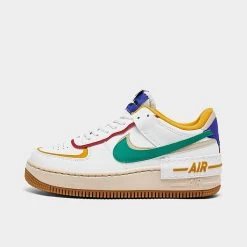 Women's Nike Air Force 1 Shadow Casual Shoes Summit White/Neptune Green/Yellow Ochre - CI0919W 118