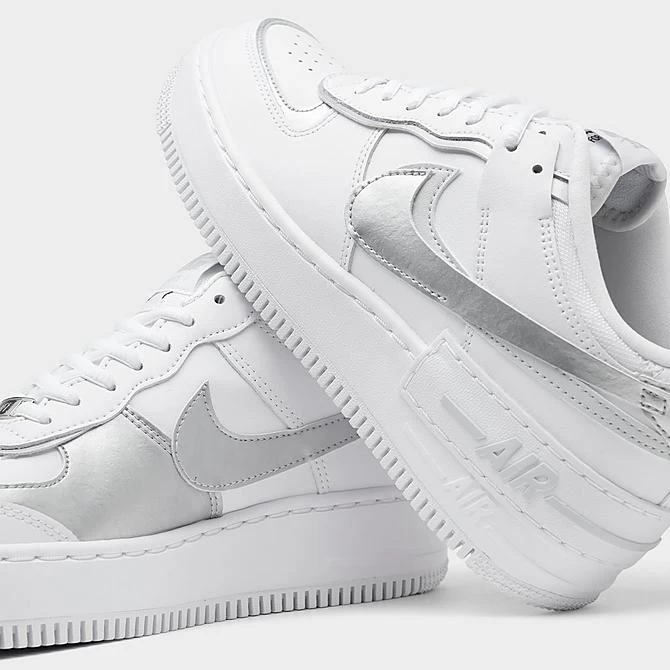 Women's Nike Air Force 1 Shadow Casual Shoes White/Metallic Silver/Pure Platinum - CI0919W 119 3 Women's Nike Air Force 1 Shadow Casual Shoes White/Metallic Silver/Pure Platinum - CI0919W 119 - Image 3