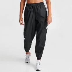 Women's Nike Sportswear Essential Woven Jogger Pants Black/White/White - CJ7346 010 -Nike Women Shop CJ7346 010 M3