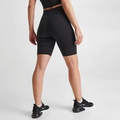 Women's Nike Sportswear Essential Mid-Rise 10 Inch Bike Shorts Black - CZ8526 010 -Nike Women Shop CZ8526 010 M4