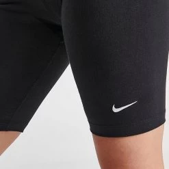Women's Nike Sportswear Essential Mid-Rise 10 Inch Bike Shorts Black - CZ8526 010 -Nike Women Shop CZ8526 010 M5