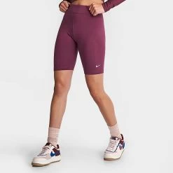 Women's Nike Sportswear Essential Mid-Rise 10 Inch Bike Shorts Rosewood - CZ8526 653