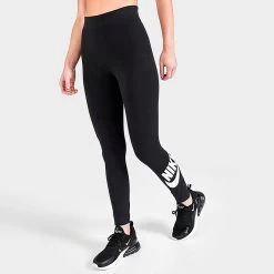 Women's Nike Sportswear Essential High-Waisted Leggings Black/White - CZ8528 010