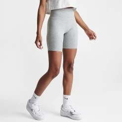 Women's Nike Sportswear Essential Mid-Rise 10 Inch Bike Shorts Dark Grey Heather - DB3905 063 -Nike Women Shop DB3905 063 M3