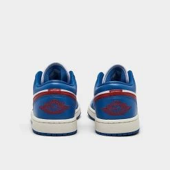 Nike Women's Air Jordan Retro 1 Low Casual Shoes Sport Blue/Gym Red/White/Sail - DC0774 416 -Nike Women Shop DC0774 416 P4
