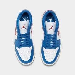 Nike Women's Air Jordan Retro 1 Low Casual Shoes Sport Blue/Gym Red/White/Sail - DC0774 416 -Nike Women Shop DC0774 416 P5