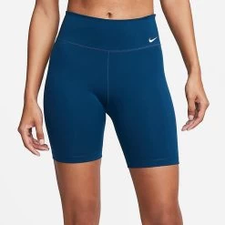 Women's Nike One Mid-Rise 7 Inch Bike Shorts Valerian Blue/White - DD0243 460