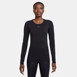 Women's Nike Dri-FIT ADV Aura Long-Sleeve T-Shirt Black/Reflective Silver - DD0593 010