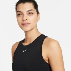 Women's Nike Dri-FIT One Luxe Standard-Fit Tank Black/Reflective Silver - DD0615 010 -Nike Women Shop DD0615 010 M4