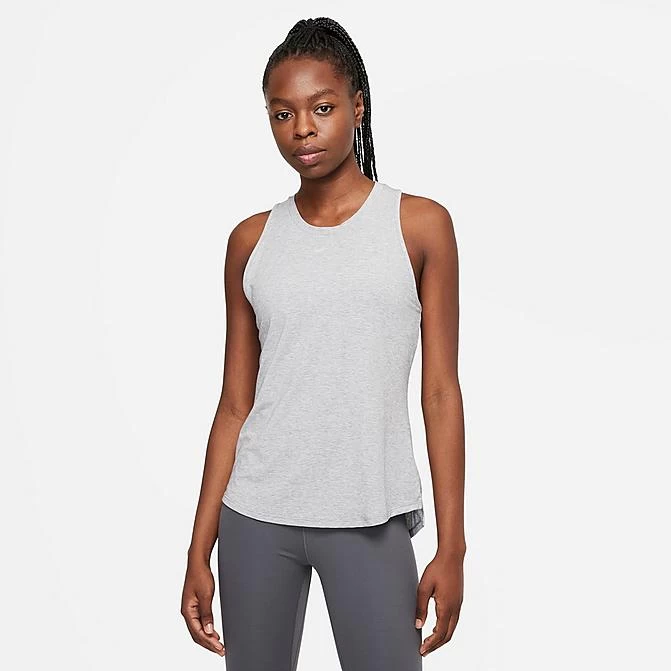 Women's Nike Dri-FIT One Luxe Standard-Fit Tank Particle Grey/Heather - DD0615 073 1 Women's Nike Dri-FIT One Luxe Standard-Fit Tank Particle Grey/Heather - DD0615 073