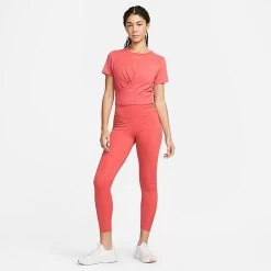 Women's Nike Dri-FIT One Luxe Twist Standard Fit Short-Sleeve Shirt Adobe/Reflective Silver - DD4921 655 7 Women's Nike Dri-FIT One Luxe Twist Standard Fit Short-Sleeve Shirt Adobe/Reflective Silver - DD4921 655 -Nike Women Shop DD4921 655 M3