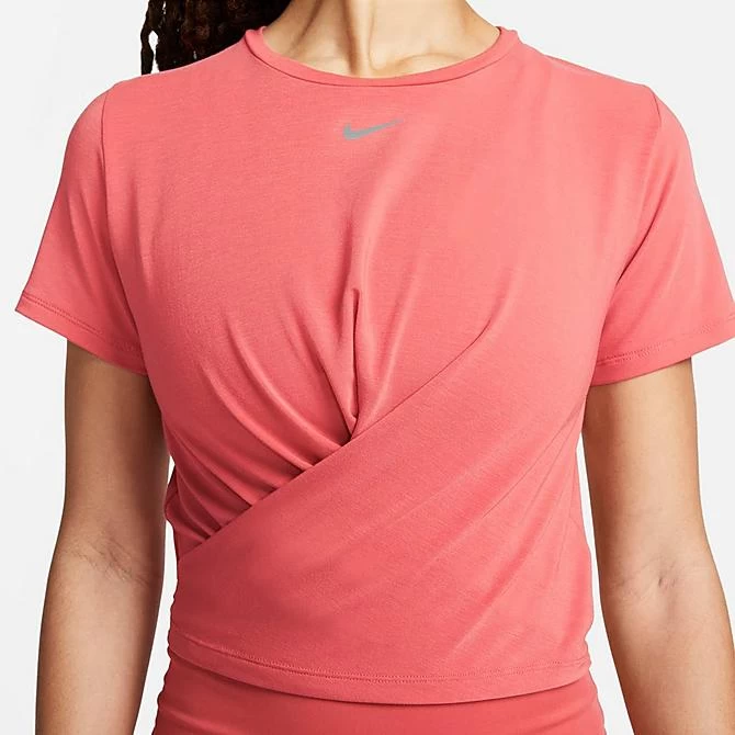 Women's Nike Dri-FIT One Luxe Twist Standard Fit Short-Sleeve Shirt Adobe/Reflective Silver - DD4921 655 5 Women's Nike Dri-FIT One Luxe Twist Standard Fit Short-Sleeve Shirt Adobe/Reflective Silver - DD4921 655 - Image 5