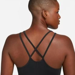 Women's Nike Dri-FIT One Luxe Strappy Tank Black/Reflective Silver - DD4931 010 -Nike Women Shop DD4931 010 M5
