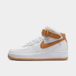 Women's Nike Air Force 1 '07 Mid Casual Shoes Summit White/Desert Ochre/Summit White/White - DD9625 102