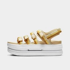 Women's Nike Icon Classic Sandals Classic Sesame/Chutney/Topaz Gold/White - DH0224 200