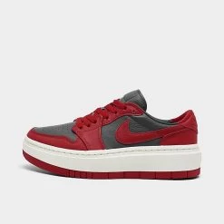 Nike Women's Air Jordan Retro 1 Elevate Low Casual Shoes Dark Grey/Sail/Varsity Red - DH7004 006