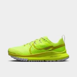 Women's Nike React Pegasus Trail 4 Trail Running Shoes Volt/Black/Summit White/Bright Cactus - DJ6159 701