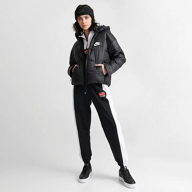 Women's Nike Sportswear Therma-FIT Repel Hooded Classic Puffer Jacket Black/Black/White - DJ6995 010 2 Women's Nike Sportswear Therma-FIT Repel Hooded Classic Puffer Jacket Black/Black/White - DJ6995 010 - Image 2