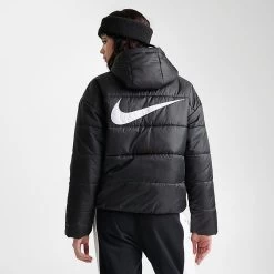 Women's Nike Sportswear Therma-FIT Repel Hooded Classic Puffer Jacket Black/Black/White - DJ6995 010 9 Women's Nike Sportswear Therma-FIT Repel Hooded Classic Puffer Jacket Black/Black/White - DJ6995 010 -Nike Women Shop DJ6995 010 M4