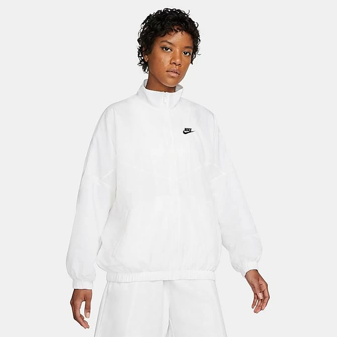 Women's Nike Sportswear Essential Windrunner Woven Jacket White/White/Black - DM6185 100