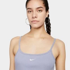 Women's Nike Sportswear Essential Ribbed Dress Indigo Haze/White - DM6230 519 -Nike Women Shop DM6230 519 M4