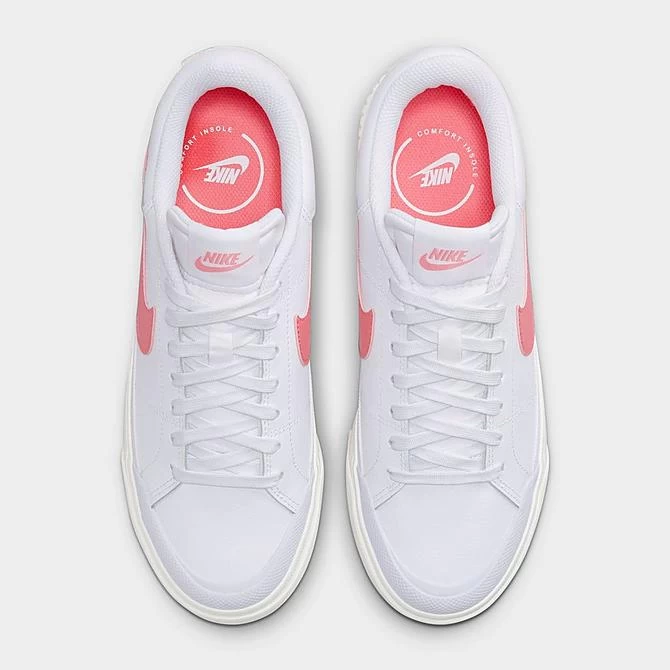 Women's Nike Court Legacy Lift Casual Shoes White/Summit White/Coral Chalk/Sea Coral - DM7590 102 5 Women's Nike Court Legacy Lift Casual Shoes White/Summit White/Coral Chalk/Sea Coral - DM7590 102 - Image 5