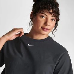 Women's Nike Sportswear Essential T-Shirt Black/White - DN5697 010 -Nike Women Shop DN5697 010 M5