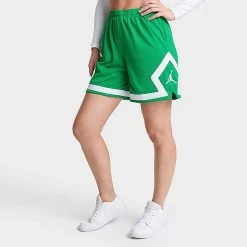 Nike Women's Jordan Heritage Diamond Shorts Lucky Green/White - DO5032 310