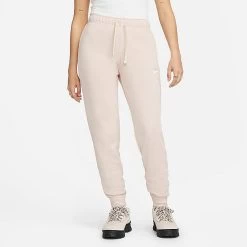 Women's Nike Sportswear Club Fleece Mid-Rise Slim Jogger Pants Pink Oxford/White - DQ5174 601