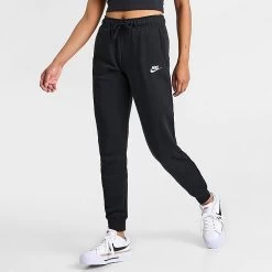 Women's Nike Sportswear Club Fleece Mid-Rise Jogger Pants Black/White - DQ5191 010