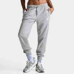 Women's Nike Sportswear Club Fleece Mid-Rise Jogger Pants Dark Grey Heather/White - DQ5191 063