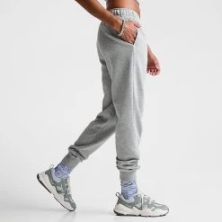 Women's Nike Sportswear Club Fleece Mid-Rise Jogger Pants Dark Grey Heather/White - DQ5191 063 -Nike Women Shop DQ5191 063 M3