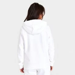 Women's Nike Sportswear Club Fleece Funnel-Neck Hoodie White/Black - DQ5415 100 -Nike Women Shop DQ5415 100 M4
