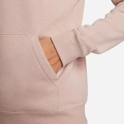 Women's Nike Sportswear Club Fleece Full-Zip Hoodie Pink Oxford/White - DQ5471 601 -Nike Women Shop DQ5471 601 M5