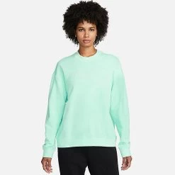 Women's Nike Dri-FIT Get Fit Graphic Crewneck Sweatshirt Mint Foam/White - DQ5542 379