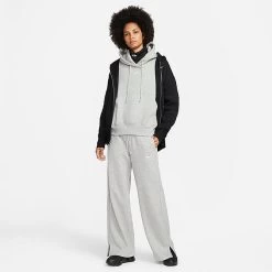 Women's Nike Sportswear Phoenix Fleece High-Waisted Wide-Leg Sweatpants Dark Grey Heather/Sail - DQ5615 063 -Nike Women Shop DQ5615 063 M3