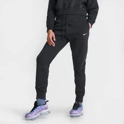 Women's Nike Sportswear Phoenix Fleece High-Waisted Jogger Sweatpants Black/Sail - DQ5688 010