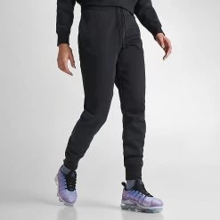 Women's Nike Sportswear Phoenix Fleece High-Waisted Jogger Sweatpants Black/Sail - DQ5688 010 -Nike Women Shop DQ5688 010 M3