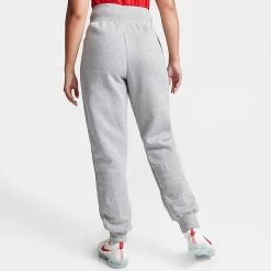 Women's Nike Sportswear Phoenix Fleece High-Waisted Jogger Sweatpants Dark Grey Heather/Sail - DQ5688 063 -Nike Women Shop DQ5688 063 M4